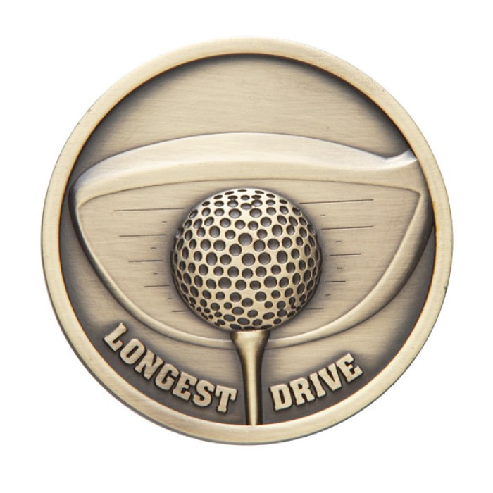 LINK SERIES GOLF DRIVER MEDAL - GOLD - 70MM - LONGEST DRIVE